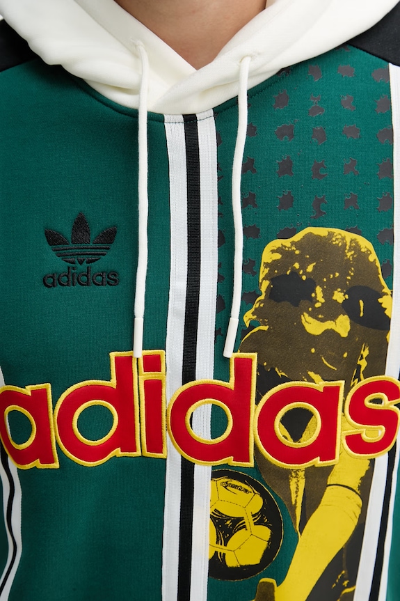 adidas Originals μπλούζα με κουκούλα ανδρική με βαμβάκι KD1438 πράσινο