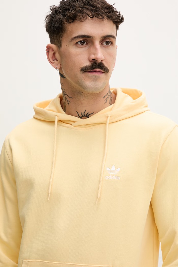 adidas Originals mikina s kapucňou dámska bavlnená žltá KE1158