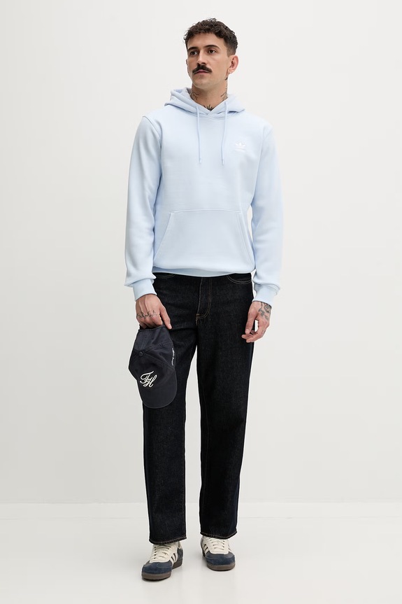 adidas Originals mikina s kapucňou pánska s bavlnou KE1194 modrá SS26