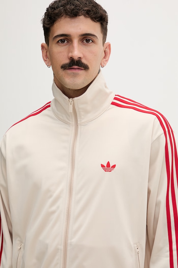 adidas Originals mikina na zips pánska Firebird béžová KE1643