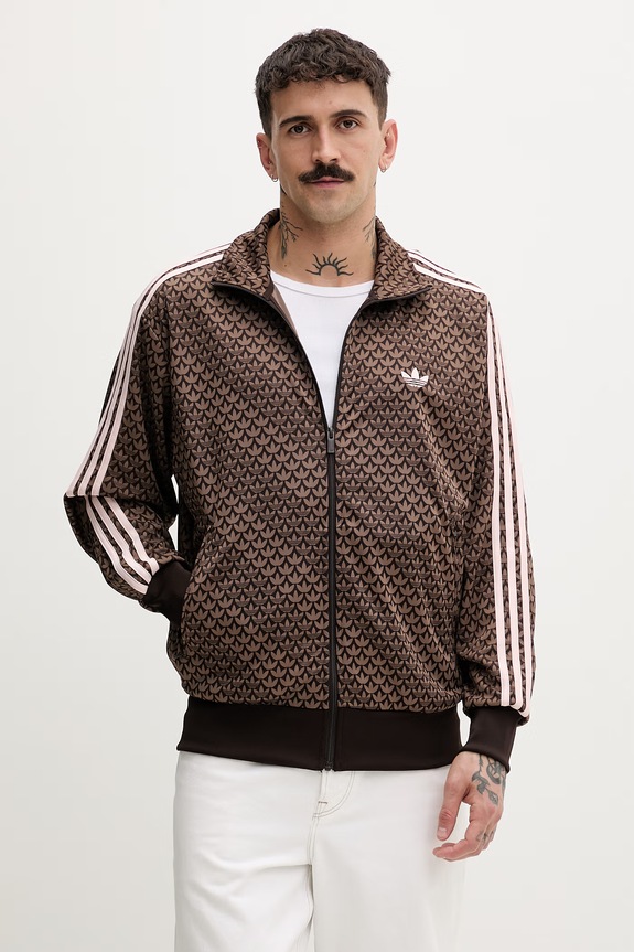 adidas Originals hanorac cu fermoar pentru bărbați Firebird maro KE1677
