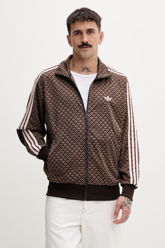 adidas Originals hanorac cu fermoar pentru bărbați Firebird maro KE1677