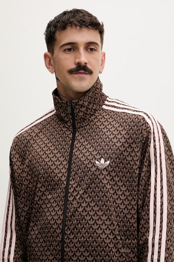 adidas Originals hanorac cu fermoar pentru bărbați Firebird maro KE1677