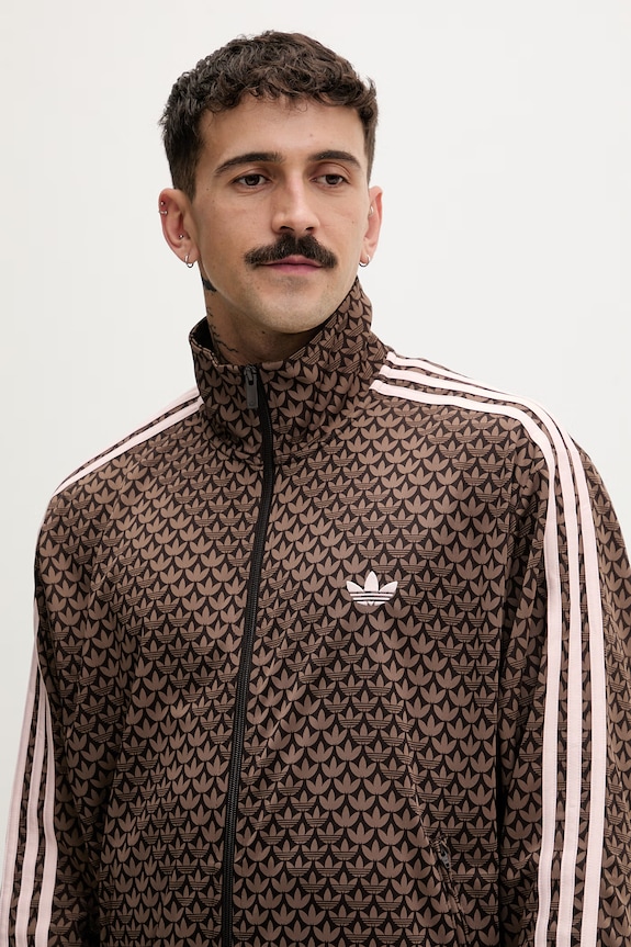 adidas Originals hanorac cu fermoar pentru bărbați Firebird maro KE1677