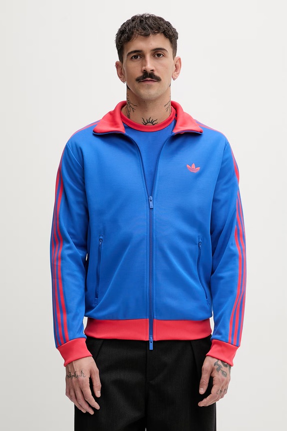 adidas Originals mikina na zips pánska Beckenbauer modrá KE2412