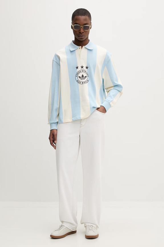 adidas Originals hanorac pentru bărbați, din bumbac KU9190 albastru SS26