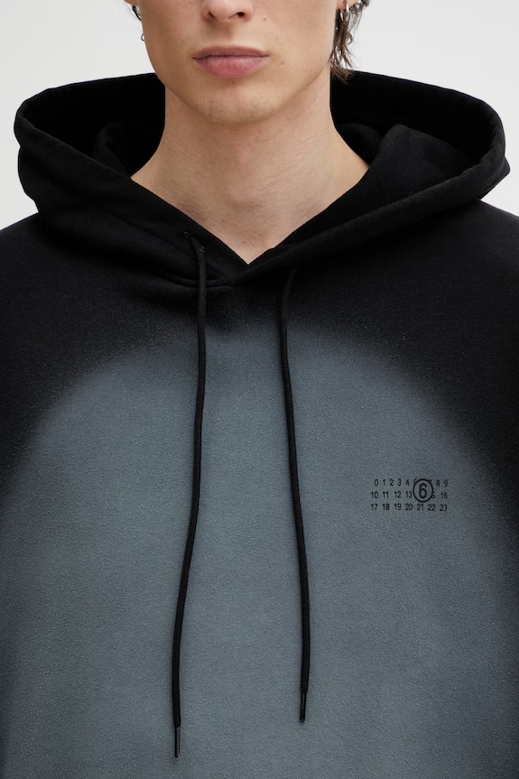 MM6 Maison Margiela felpa con cappuccio da uomo nero SH0GU0039.M25013.900
