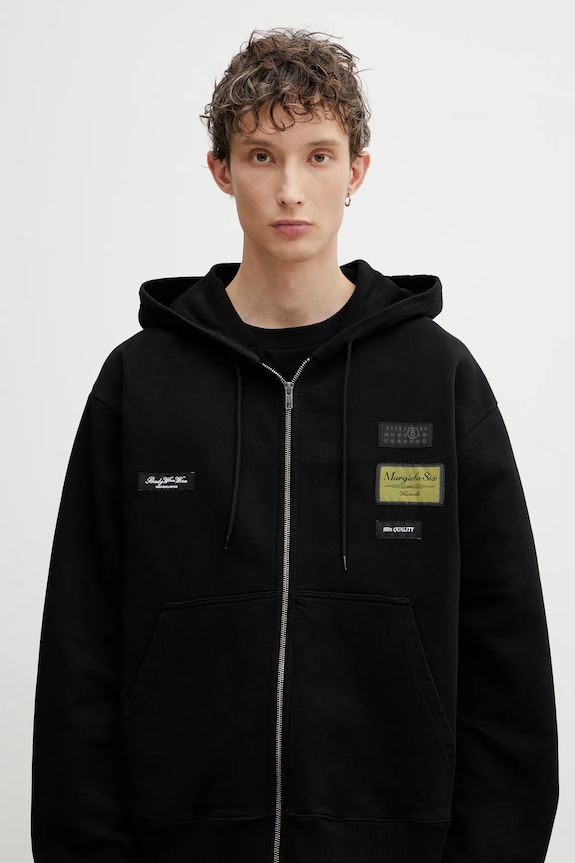Бавовняна кофта MM6 Maison Margiela чорний SH0HG0007.M25025.900
