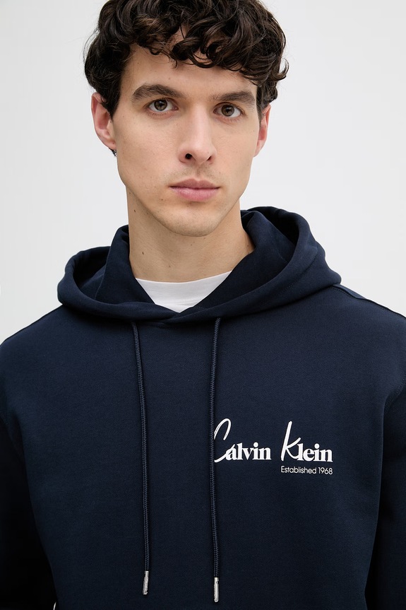Calvin Klein Jeans hanorac cu glugă pentru bărbați, din bumbac bleumarin LV04RF234G