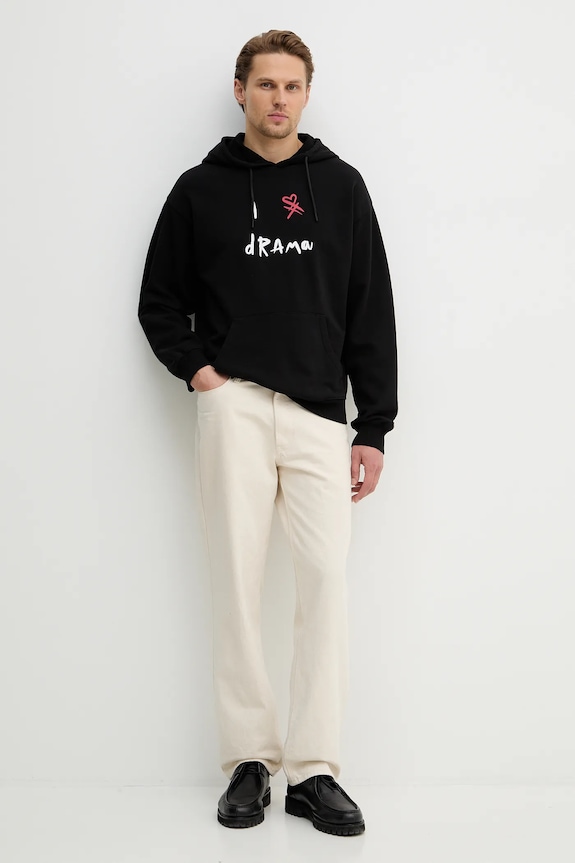 United Colors of Benetton hanorac de bumbac 30HRU2025 negru SS26