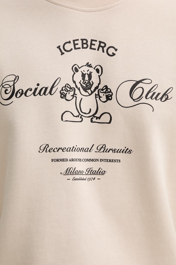 Βαμβακερή μπλούζα Iceberg E033.6341 μπεζ