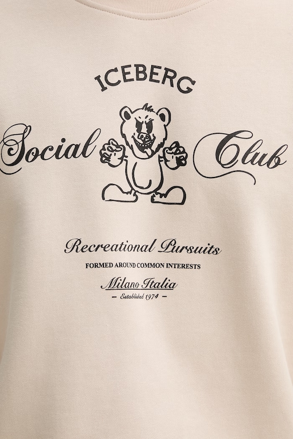 Βαμβακερή μπλούζα Iceberg E033.6341 μπεζ