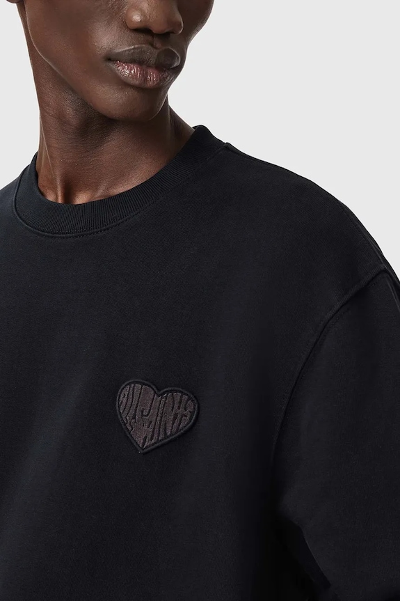 Bavlnená mikina AllSaints LOVER čierna M010NC