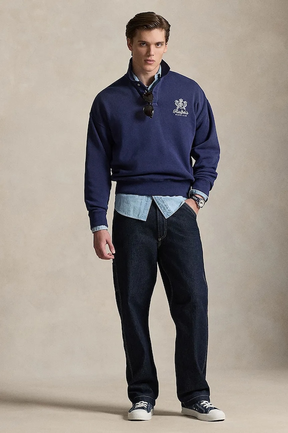 Odzież Polo Ralph Lauren bluza męska bawełniana 710B14568 granatowy