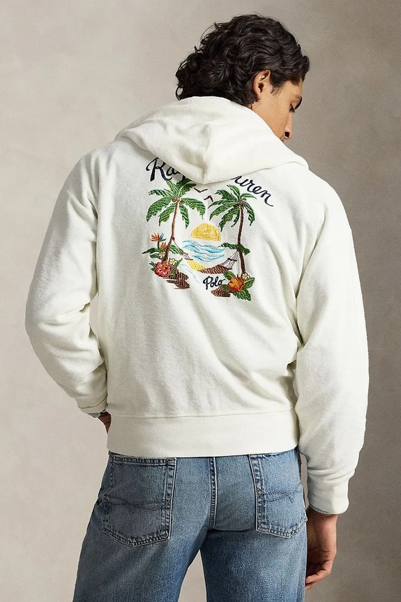 Polo Ralph Lauren bluza z kapturem męska bawełniana 710B14590 beżowy SS26