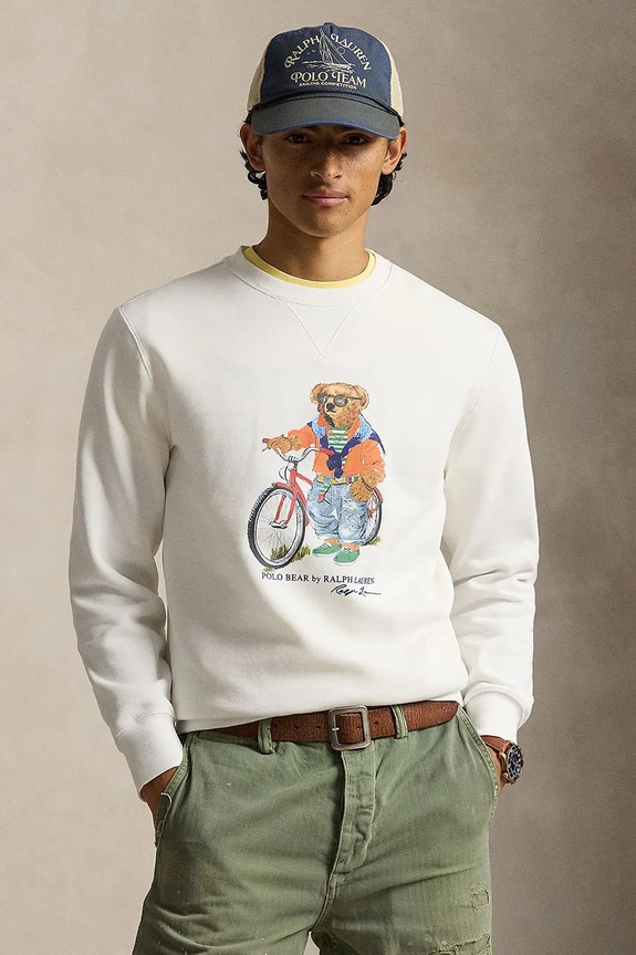 Mikina Polo Ralph Lauren bez kapucne biela 710B14616