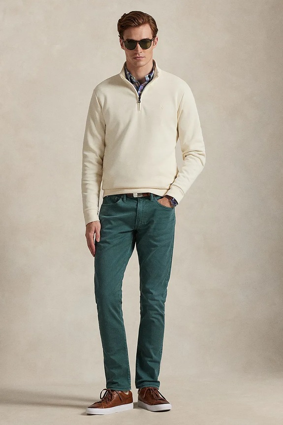 Oblečenie Polo Ralph Lauren mikina pánska 710P04056 béžová