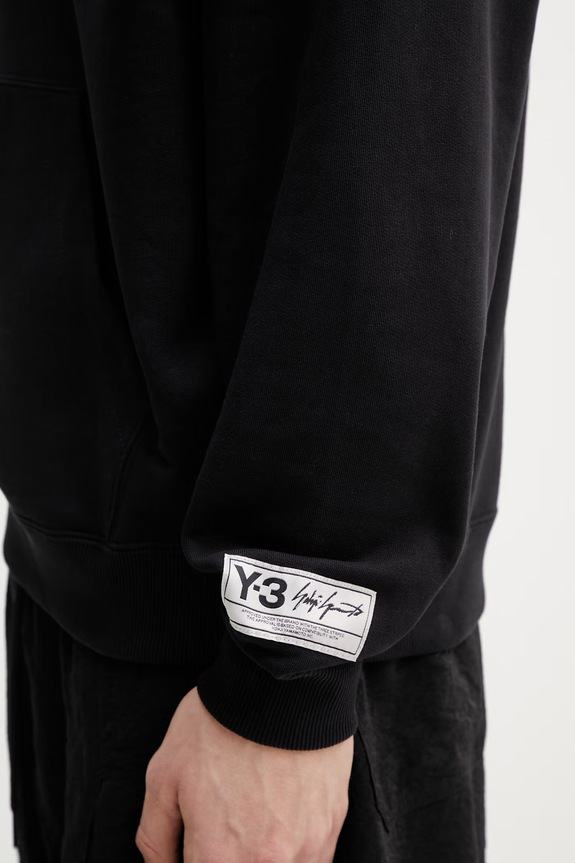 Bavlněná mikina Y-3 EL5 GFX HOODIE černá KQ9305