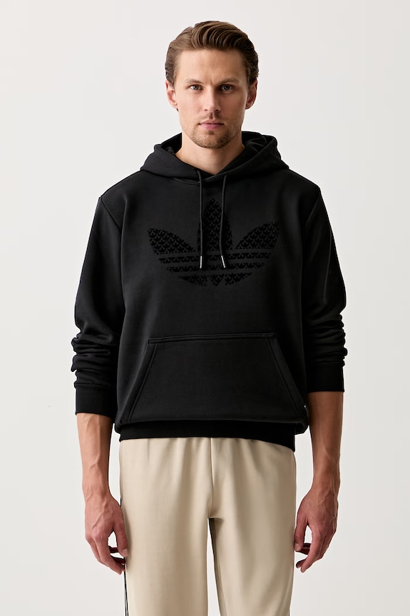 adidas Originals felpa con cappuccio da uomo con cotone MONOGRAM HD con nero KD1358