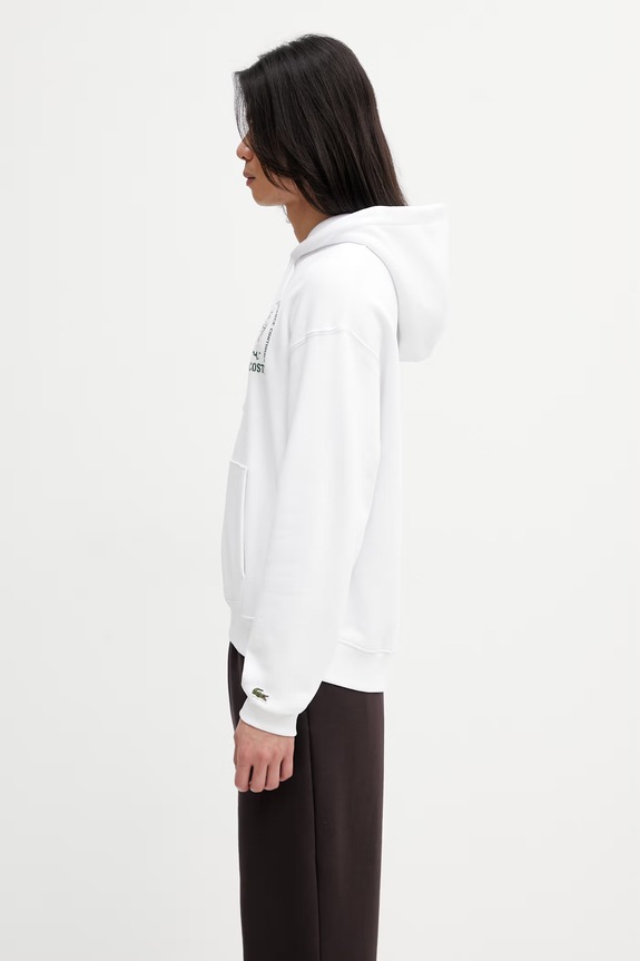 Lacoste Men's cotton hoodie SH1371 white SS26