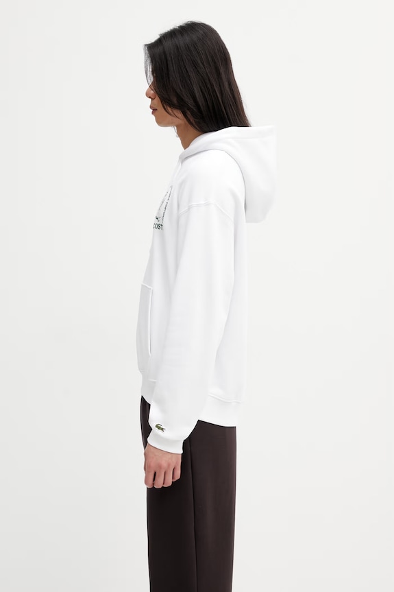 Lacoste Men's cotton hoodie SH1371 white SS26