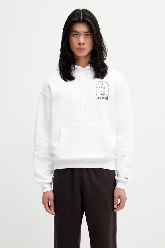 Clothing Lacoste Men's cotton hoodie SH1371 white