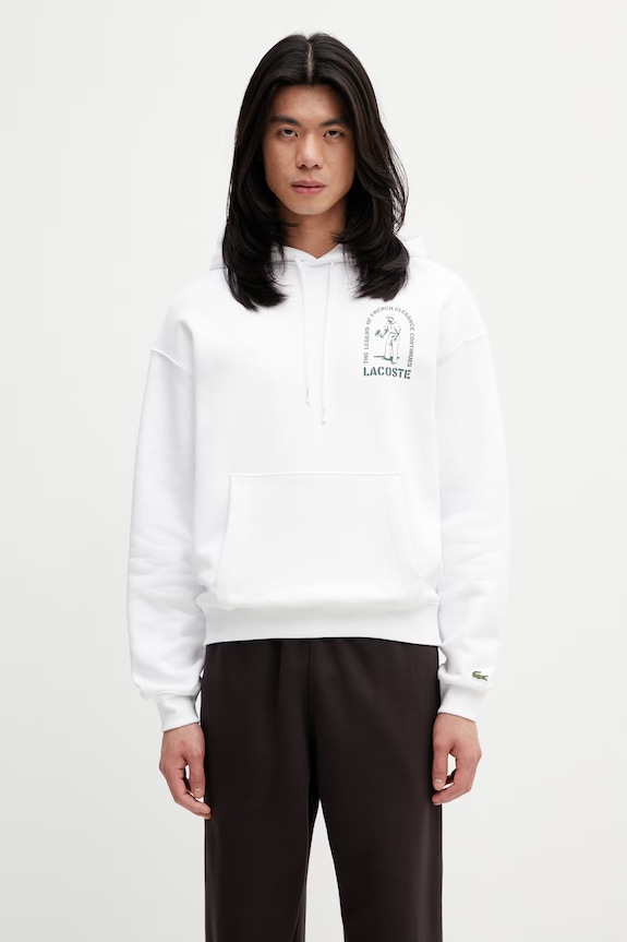 Clothing Lacoste Men's cotton hoodie SH1371 white