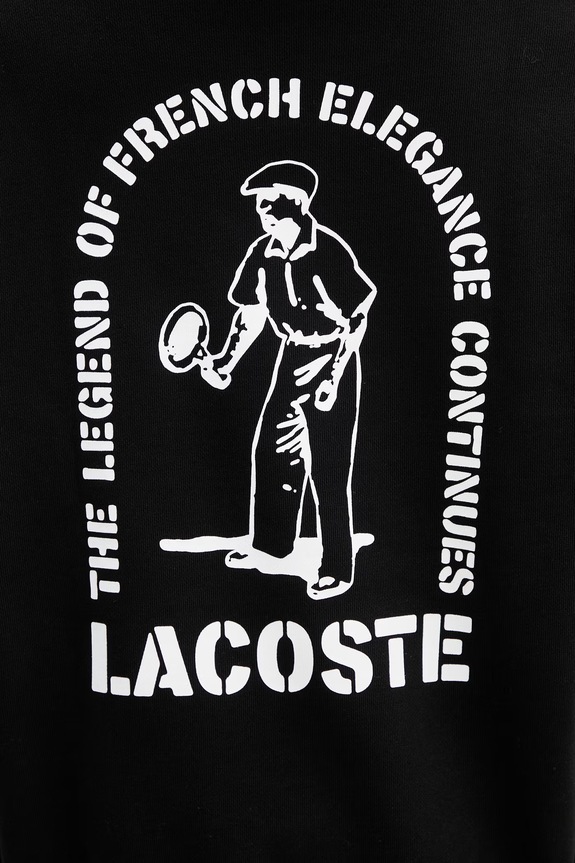Lacoste bluza z kapturem bawełniana męska czarny SH1371