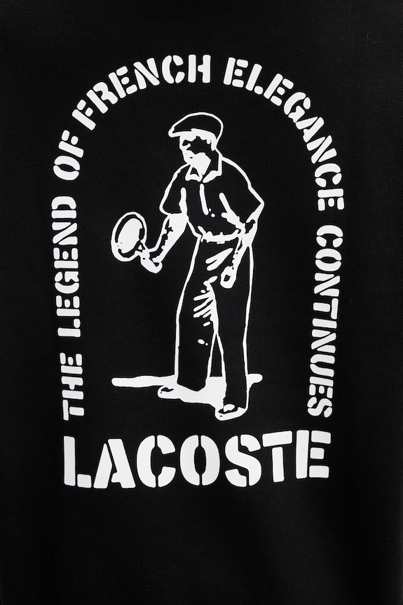 Lacoste bluza z kapturem bawełniana męska czarny SH1371
