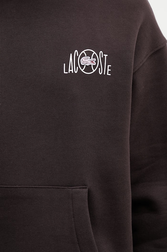 Lacoste felpa con cappuccio in cotone da uomo marrone SH2196