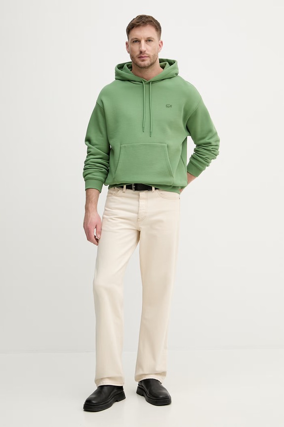 Lacoste hanorac de bumbac SH7741 verde SS26