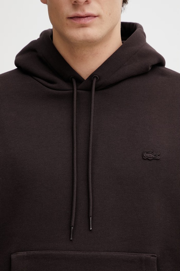Pamučna dukserica Lacoste smeđa SH7741