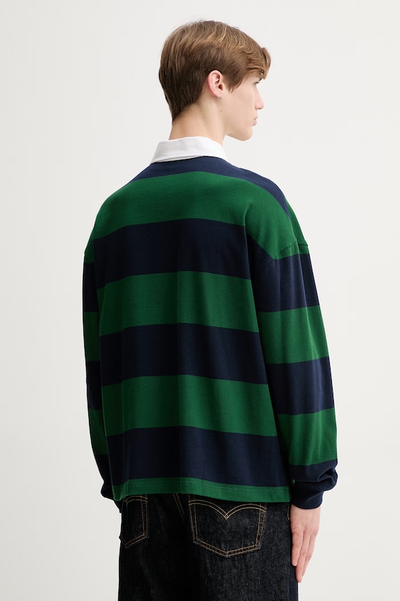 Îmbrăcăminte Levi's longsleeve din bumbac HUDSON BOXY RUGBY 005FO verde