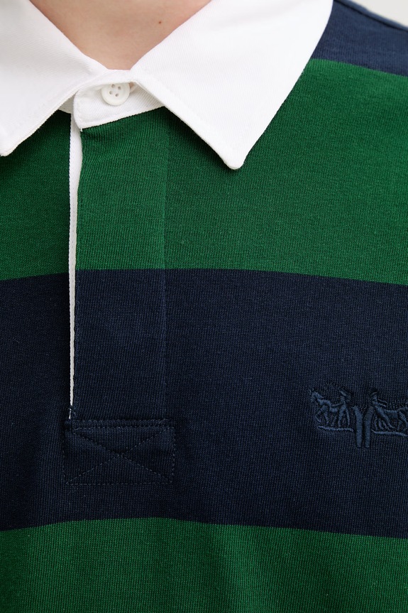 Levi's longsleeve din bumbac HUDSON BOXY RUGBY 005FO verde