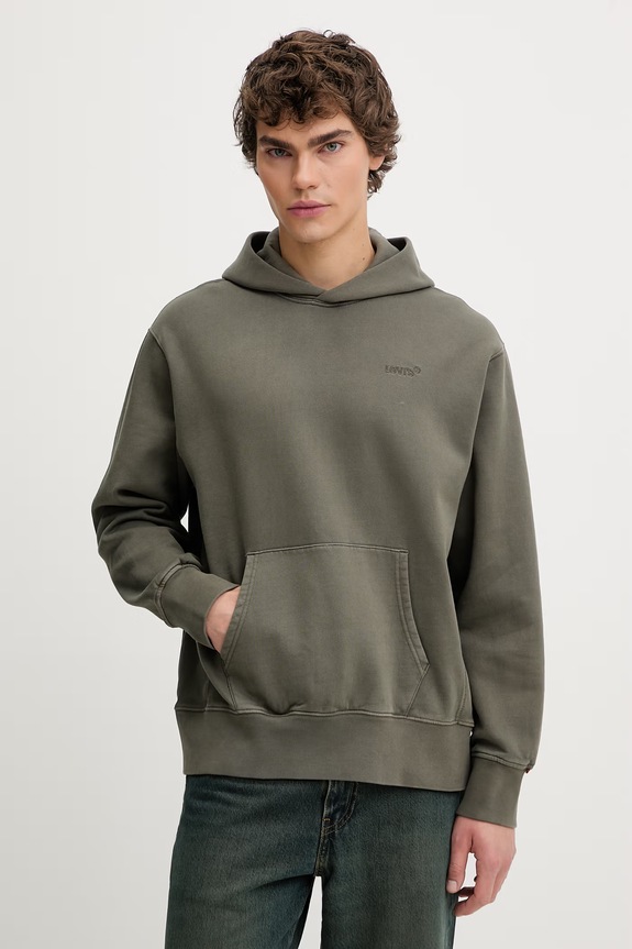 Μπλούζα Levi's THE AUTHENTIC HOODIE χωρίς κουκούλα πράσινο A8435.0040