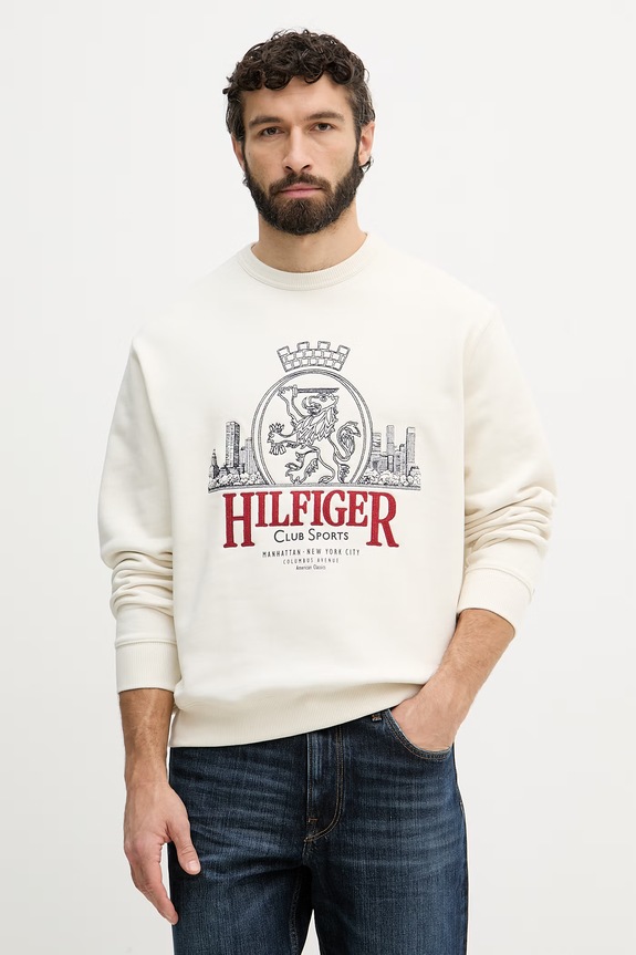 Tommy Hilfiger férfi pamut melegítőfelső bézs MW0MW42479