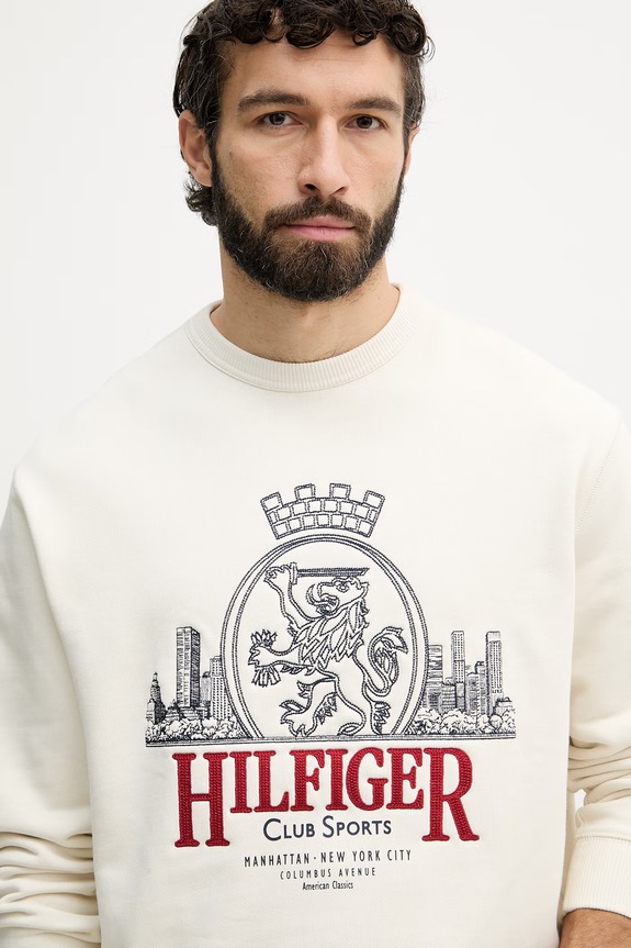Tommy Hilfiger férfi pamut melegítőfelső bézs MW0MW42479