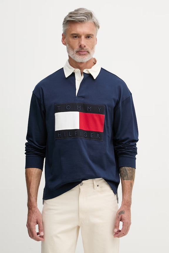 Tommy Hilfiger mikina pánska bavlnená tmavomodrá MW0MW43067