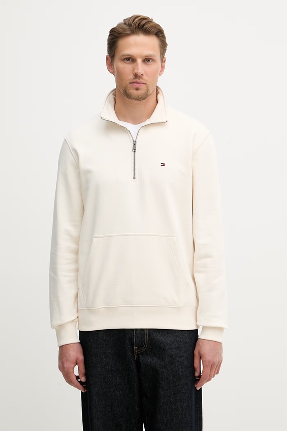 Tommy Hilfiger melegítőfelső férfi pamut bézs MW0MW43115