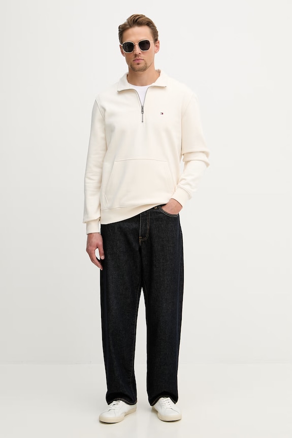Tommy Hilfiger melegítőfelső férfi pamut MW0MW43115 bézs SS26