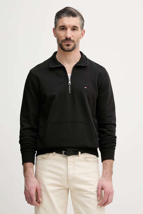 Tommy Hilfiger felpa da uomo in cotone nero MW0MW43115