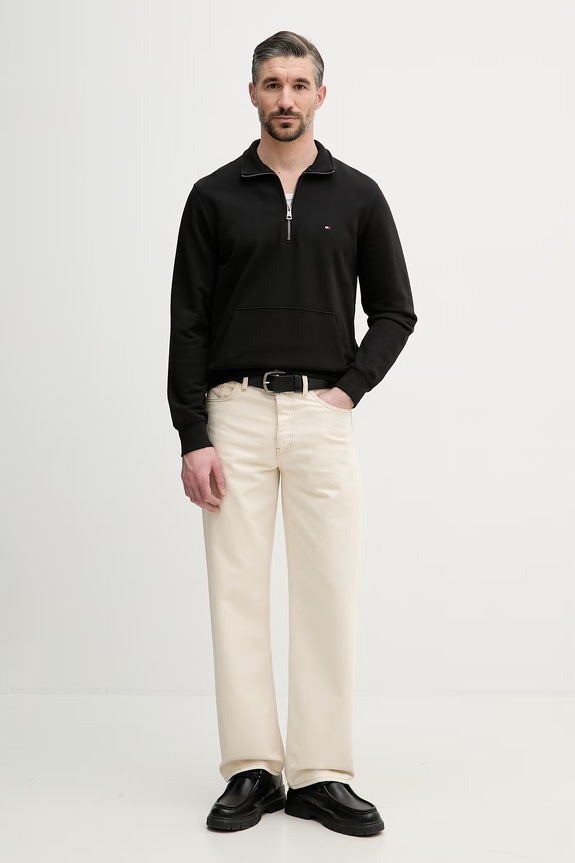 Tommy Hilfiger felpa da uomo in cotone MW0MW43115 nero SS26