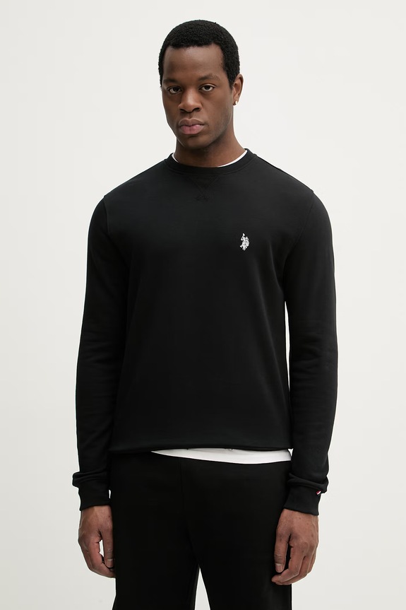 Μπλούζα U.S. Polo Assn. DHM LB CREW χωρίς κουκούλα μαύρο MUP3356.M12