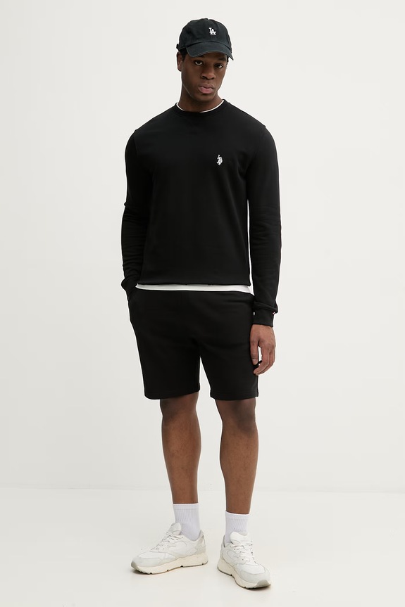 Μπλούζα U.S. Polo Assn. DHM LB CREW MUP3356.M12 μαύρο SS26