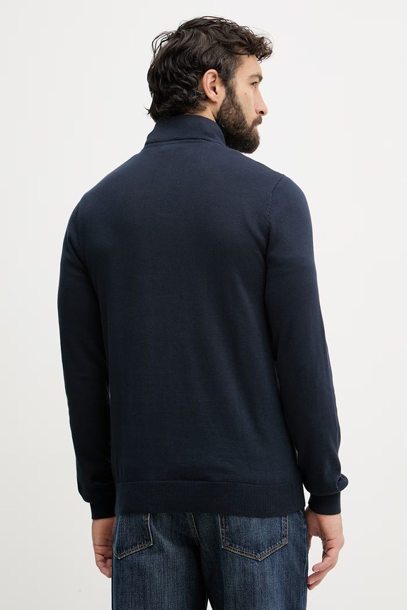 Ruházat U.S. Polo Assn. férfi pamut pulóver 1/4 ZIP NECK MUP3938 sötétkék