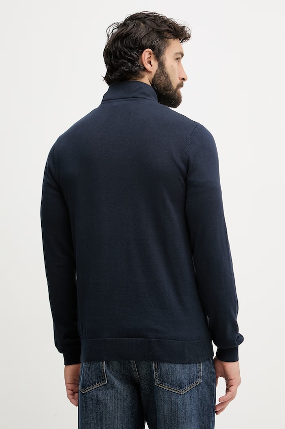 Ruházat U.S. Polo Assn. férfi pamut pulóver 1/4 ZIP NECK MUP3938 sötétkék