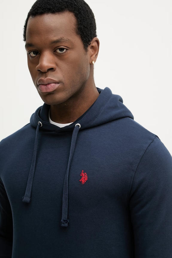 U.S. Polo Assn. bluza z kapturem męska z bawełną DHM LB granatowy MUP4412