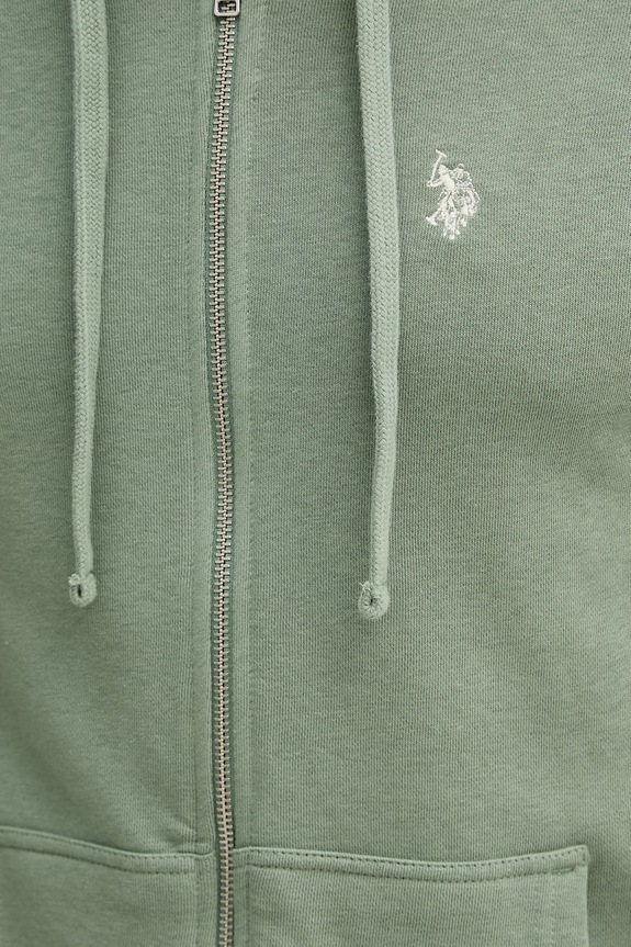U.S. Polo Assn. hanorac cu fermoar bărbătesc cu bumbac DHM LB MUP4413 verde