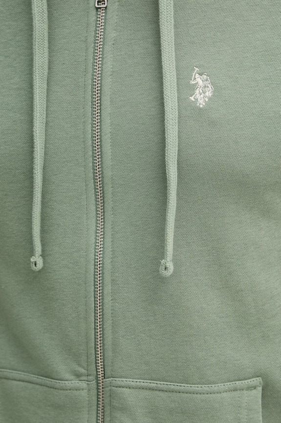 U.S. Polo Assn. hanorac cu fermoar bărbătesc cu bumbac DHM LB MUP4413 verde