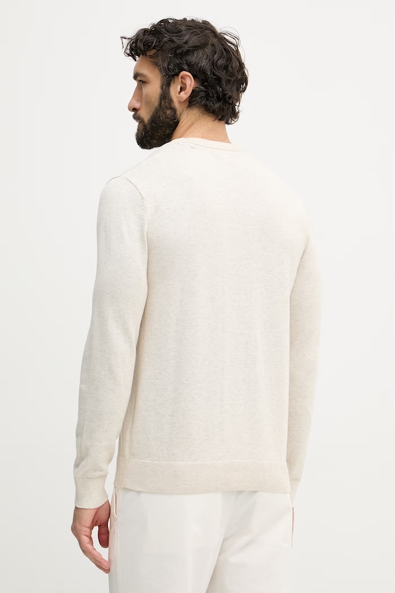 Oblečenie U.S. Polo Assn. sveter pánsky bavlnený DHM KNIT MUP4551 béžová